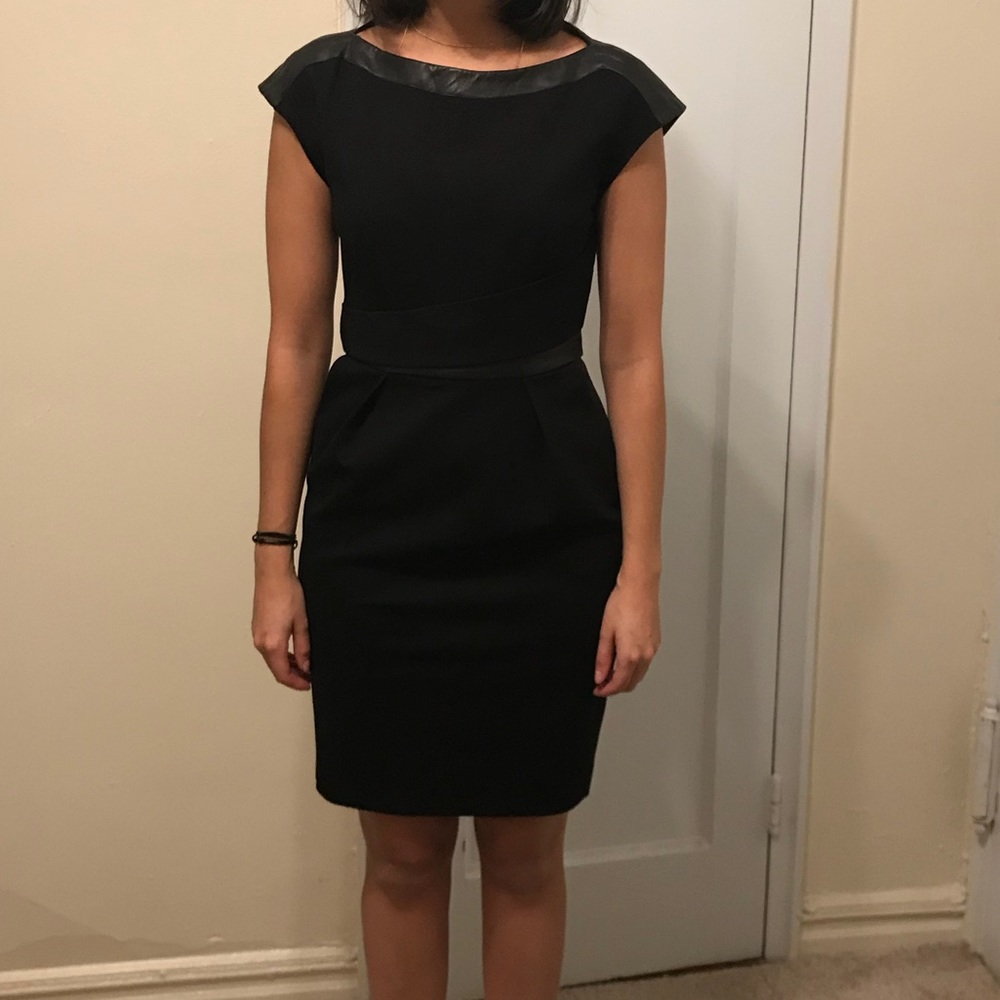 The Kooples black with leather dress size 36 NEW